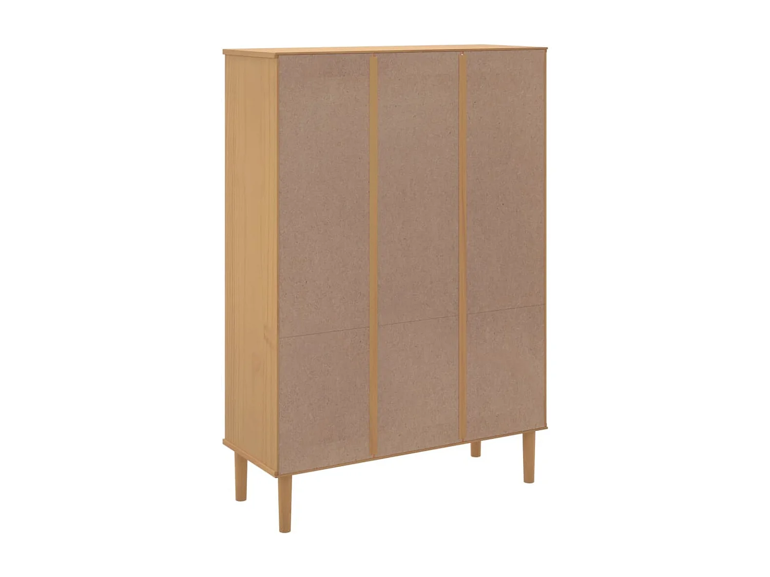 Bücherschrank SENJA Rattan-Look Braun 90x35x130 cm Kiefernholz