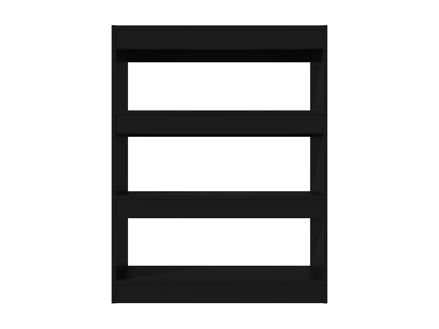 Estantería/divisor madera contrachapada negro 80x30x103 cm