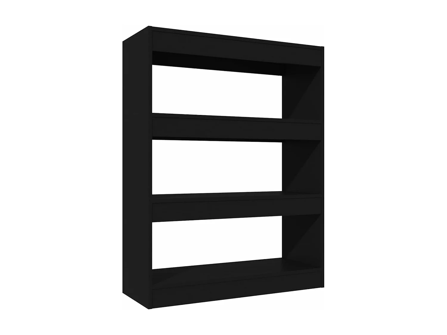 Bibliothèque/Cloison Noir 80x30x103 cm Bois d'ingénierie