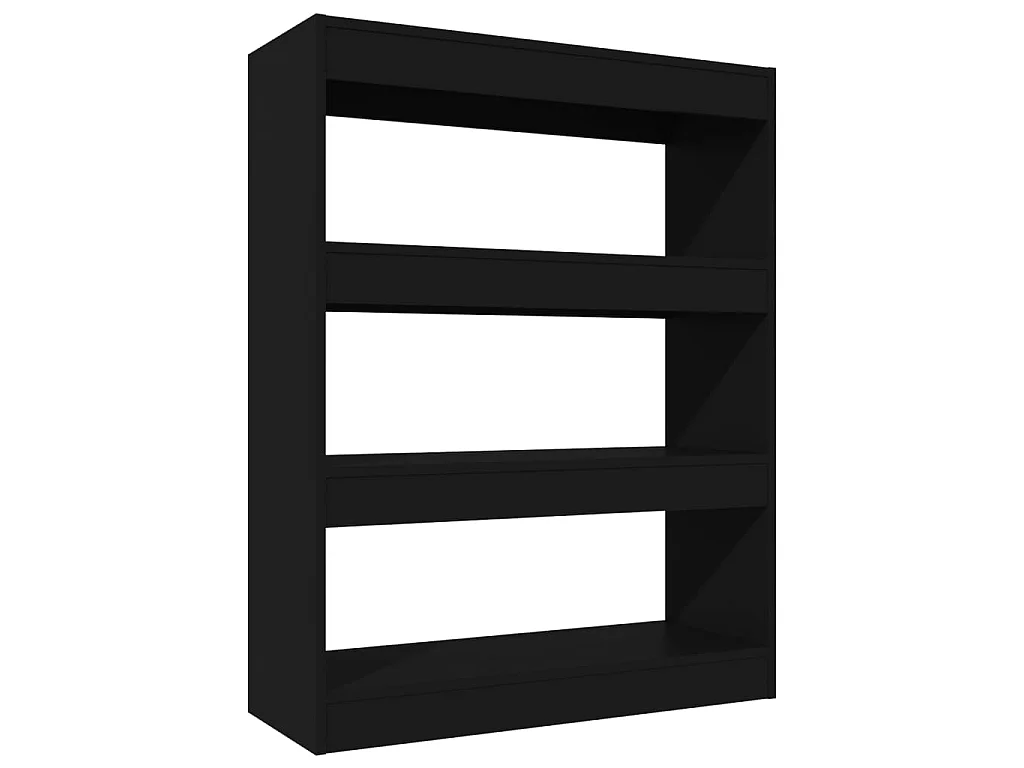 Bibliothèque/Cloison Noir 80x30x103 cm Bois d'ingénierie