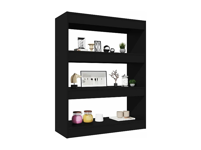 Bücherregal/Raumteiler Schwarz 80x30x103 cm Holzwerkstoff