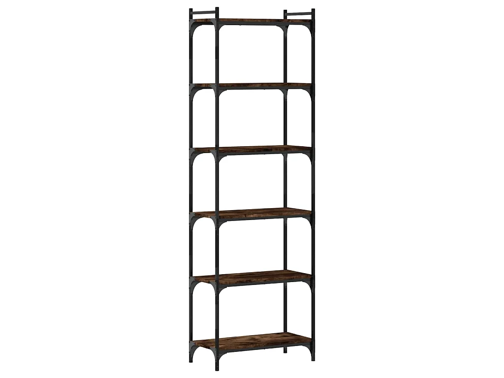 Bücherregal 6 Böden Räuchereiche 60x30x188 cm Holzwerkstoff