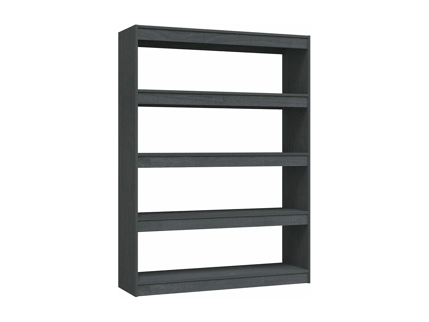 Bücherregal/Raumteiler Grau 100x30x135,5 cm Kiefer Massivholz