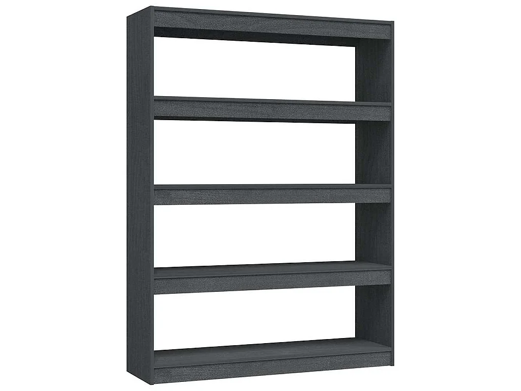 Bücherregal/Raumteiler Grau 100x30x135,5 cm Kiefer Massivholz