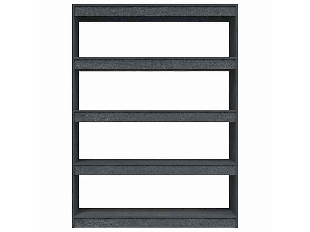 Bücherregal/Raumteiler Grau 100x30x135,5 cm Kiefer Massivholz