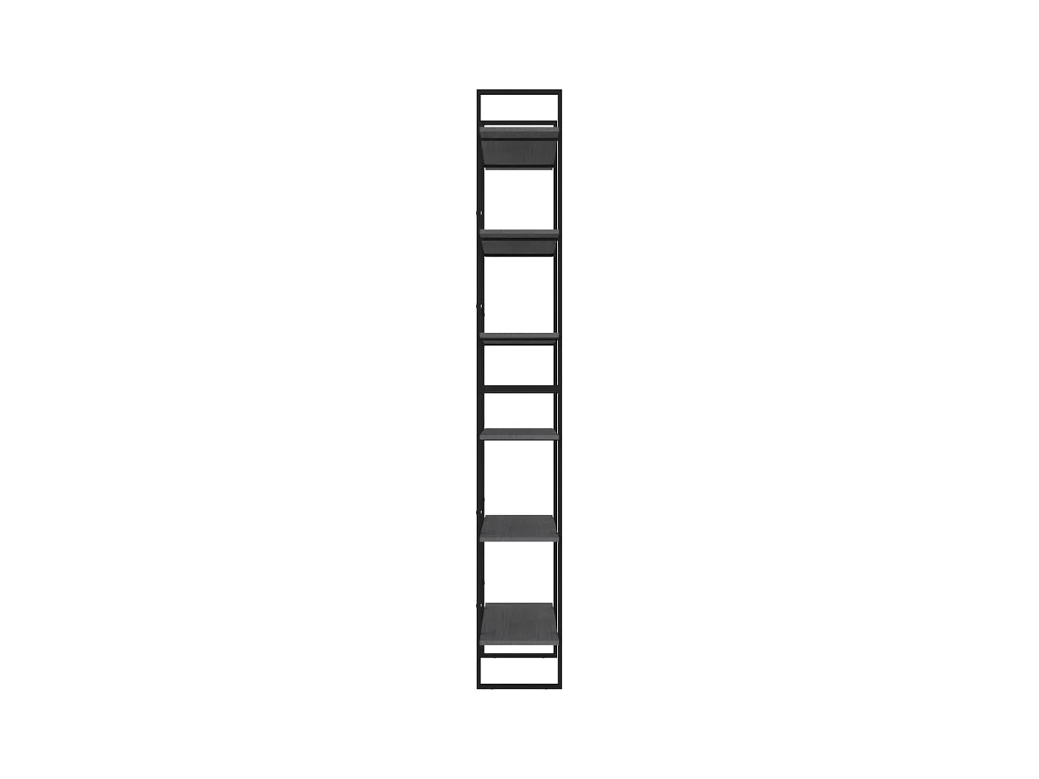 Scaffale Alto Grigio 100x30x210 cm in Legno Massello di Pino