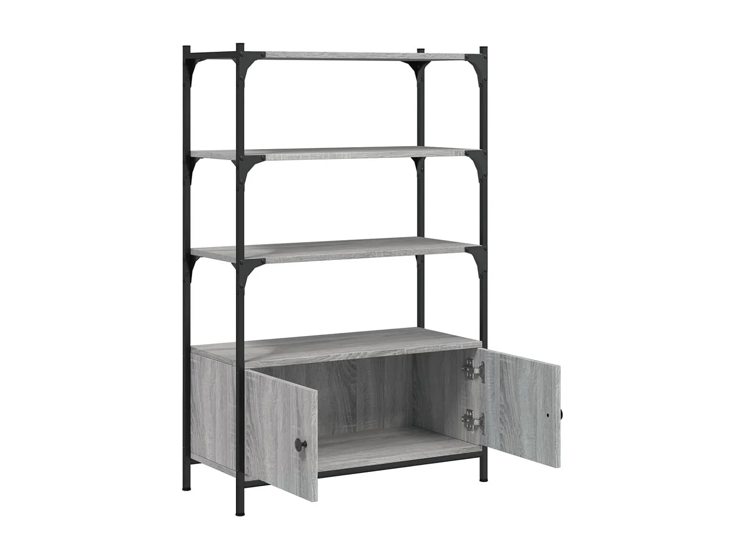 Bibliothèque à 3 niveaux sonoma gris 70x30x109,5 cm