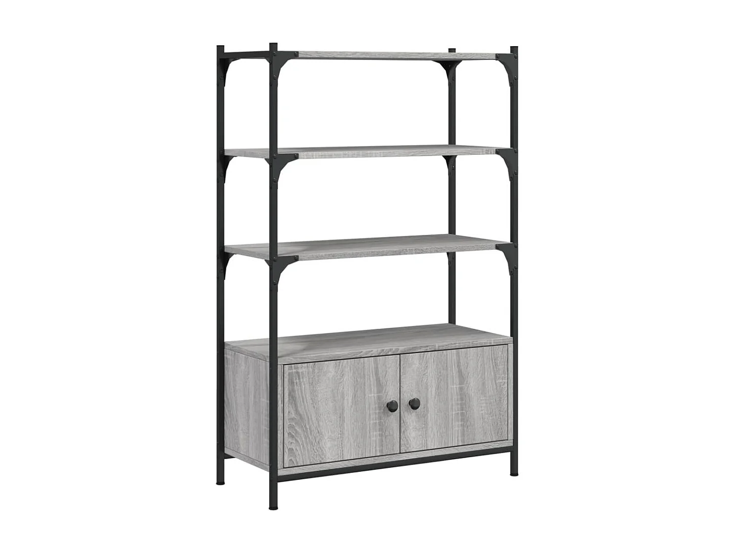 Estante c/ 3 prateleiras derivados de madeira cinzento sonoma