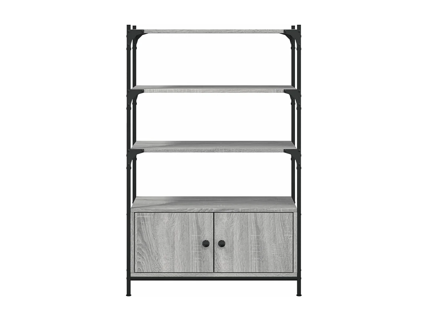 Estante c/ 3 prateleiras derivados de madeira cinzento sonoma