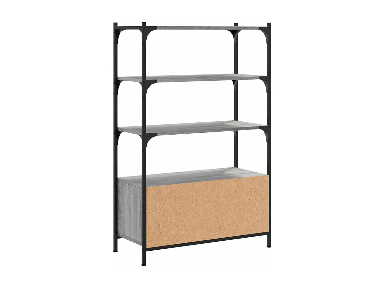 Estante c/ 3 prateleiras derivados de madeira cinzento sonoma