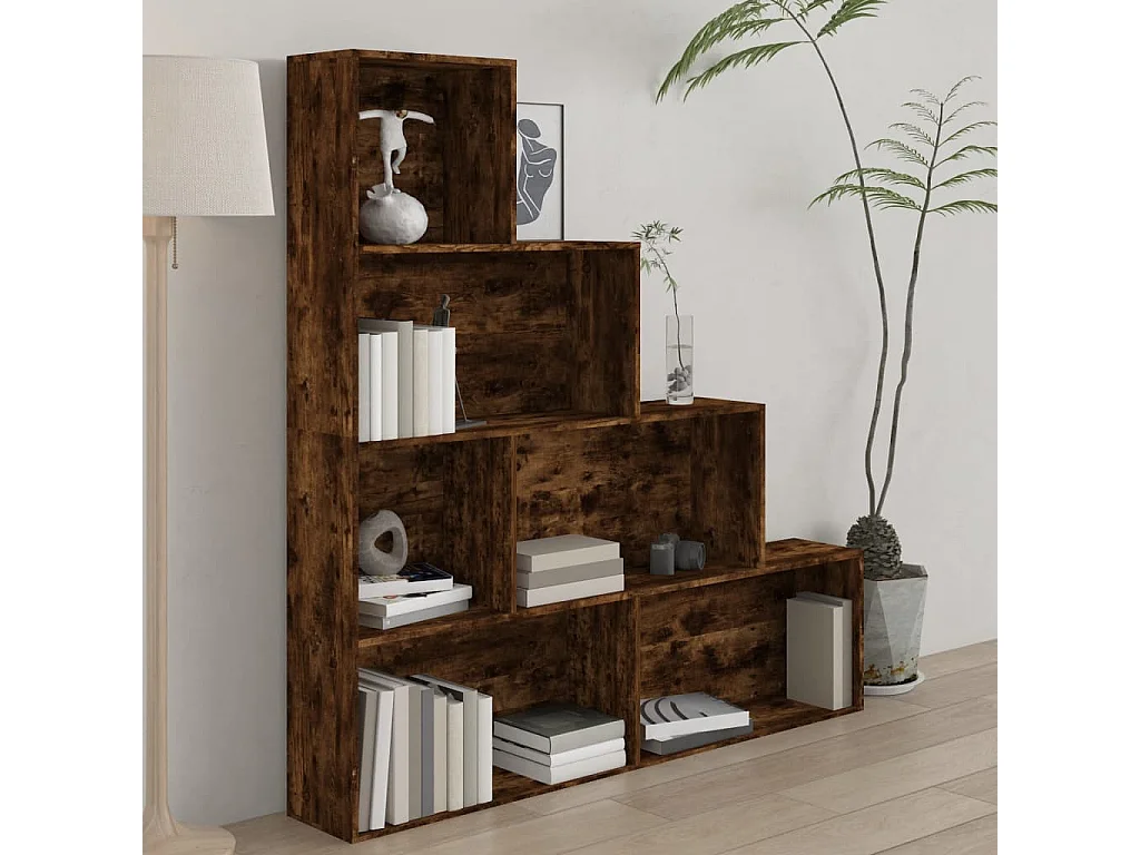 Armoire à livres Chêne fumé 155x24x160 cm