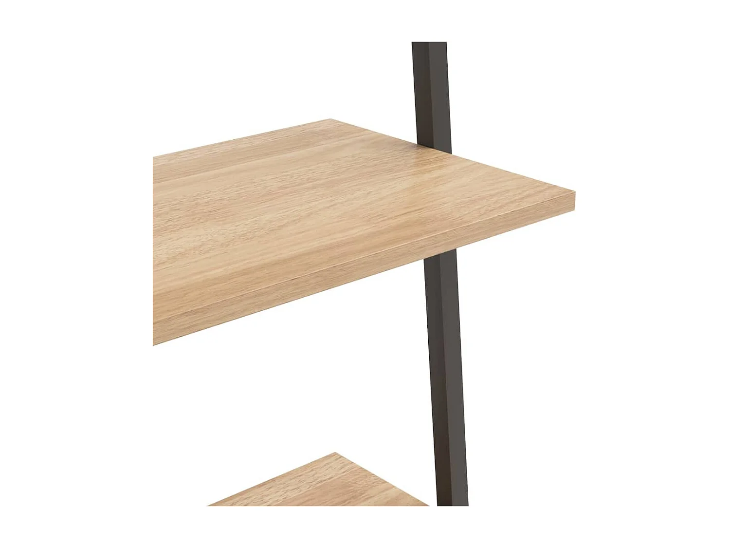 Leiterregal mit 4 Böden Hellbraun und Schwarz 64x34x150,5 cm