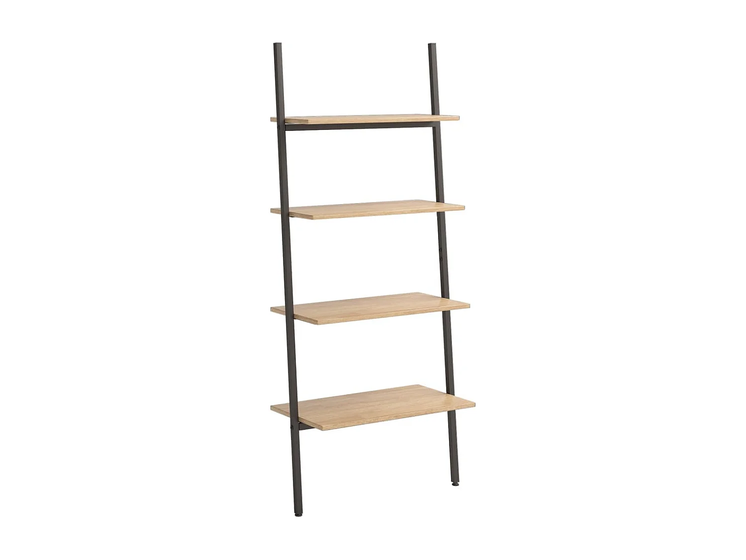 Ladderrek met 4 schappen 64x34x150,5 cm lichtbruin en zwart