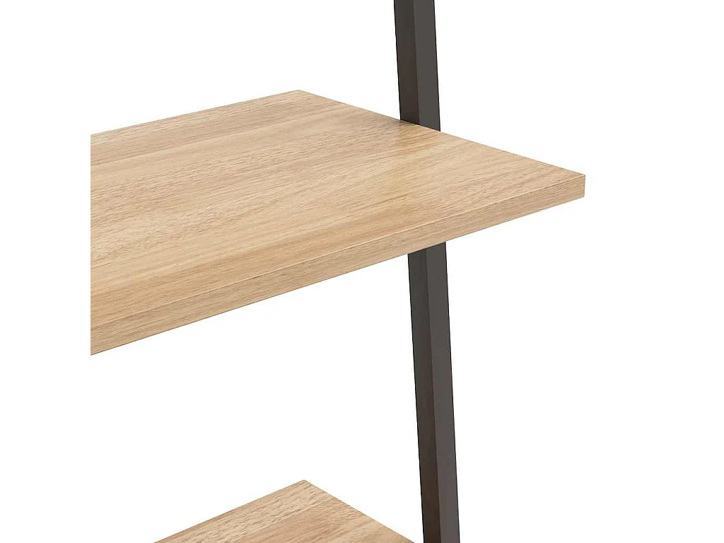 Ladderrek met 4 schappen 64x34x150,5 cm lichtbruin en zwart