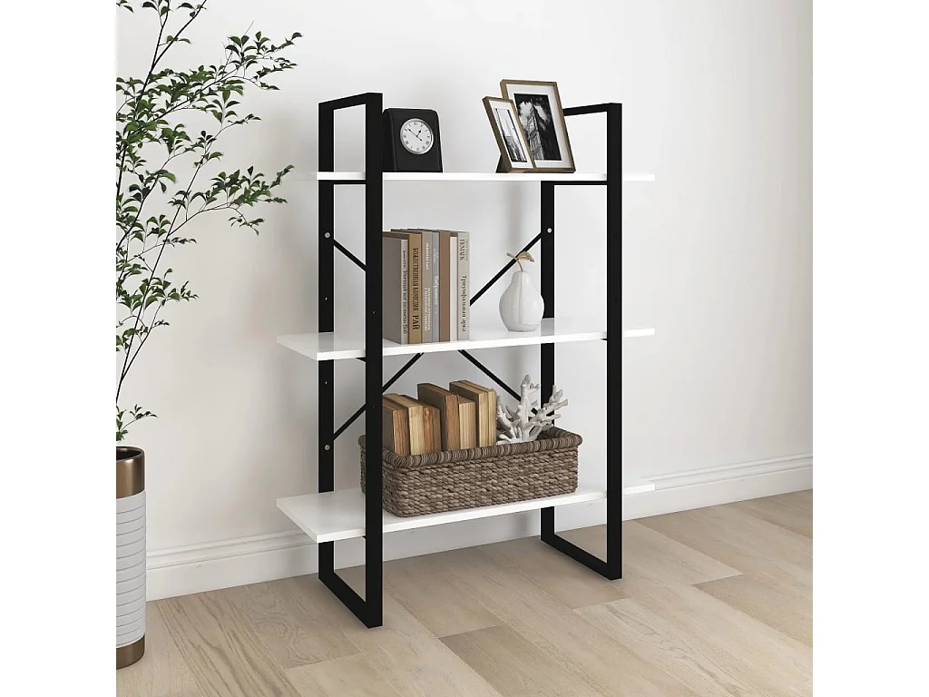 Bibliothèque blanc 80x30x105 cm bois d'ingénierie