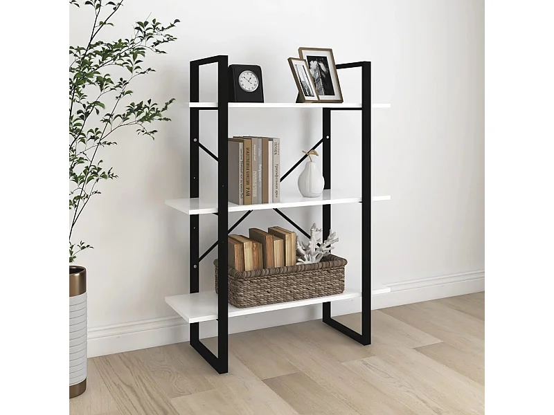 Bibliothèque blanc 80x30x105 cm bois d'ingénierie