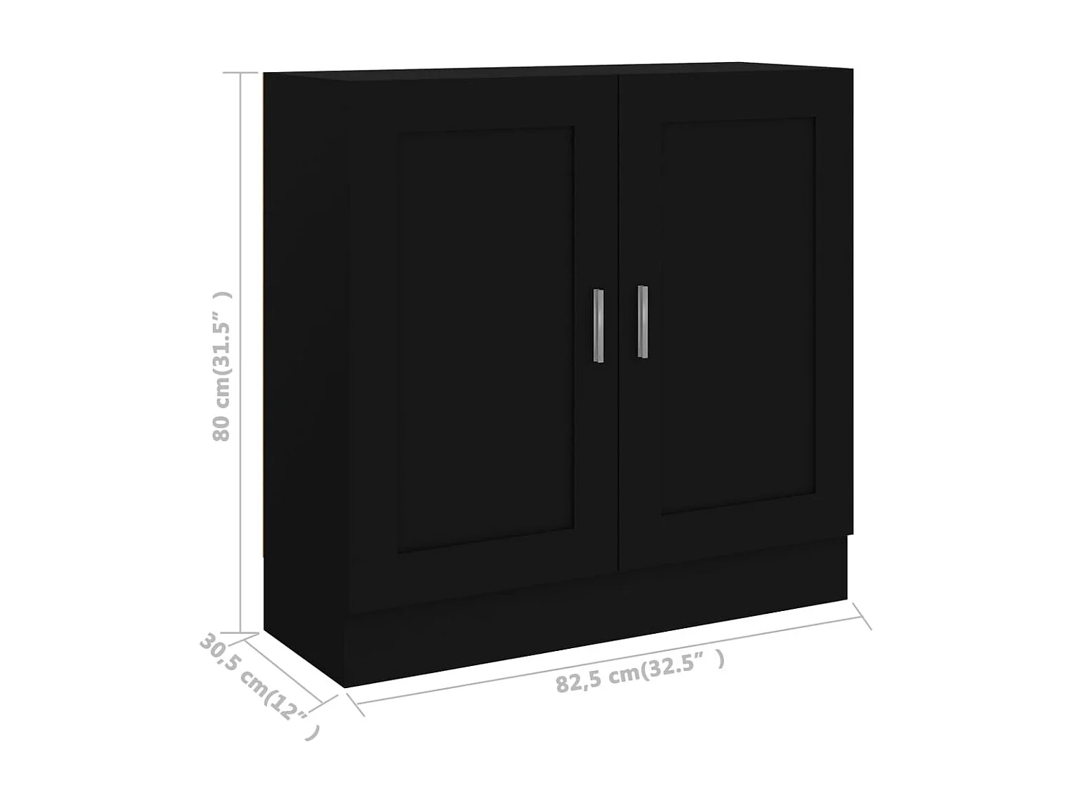 Bibliothèque Noir 82,5x30,5x80 cm Bois d'ingénierie