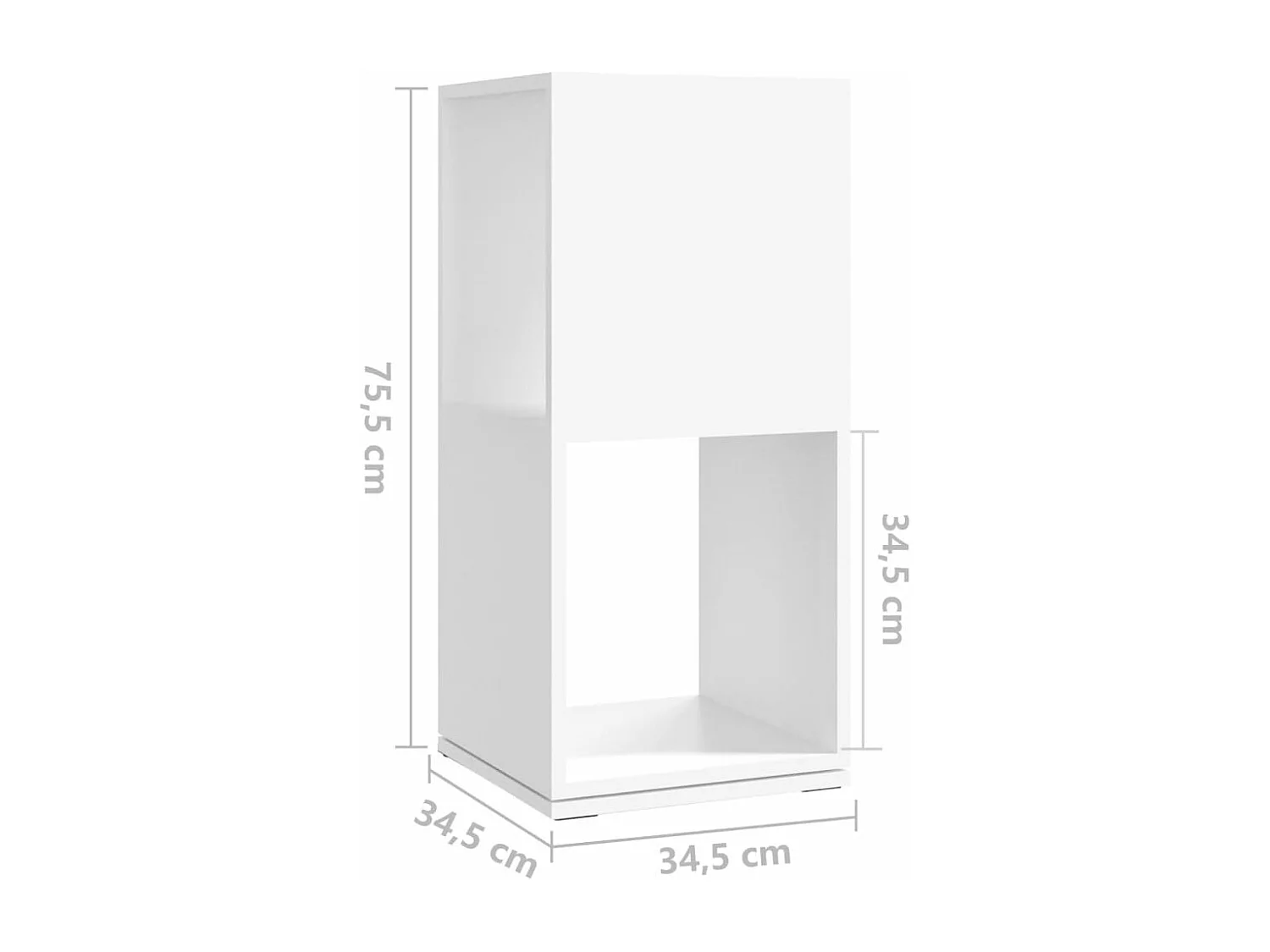 Armário giratório 34,5x34,5x75,5 cm aglomerado branco