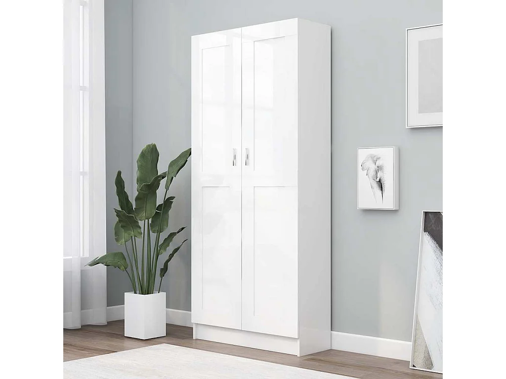 Bibliothèque Blanc 82,5x30,5x185,5 cm Bois d'ingénierie