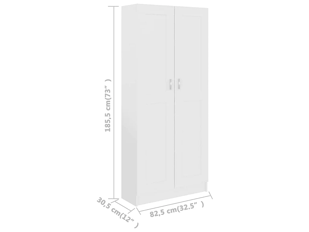 Bibliothèque Blanc 82,5x30,5x185,5 cm Bois d'ingénierie