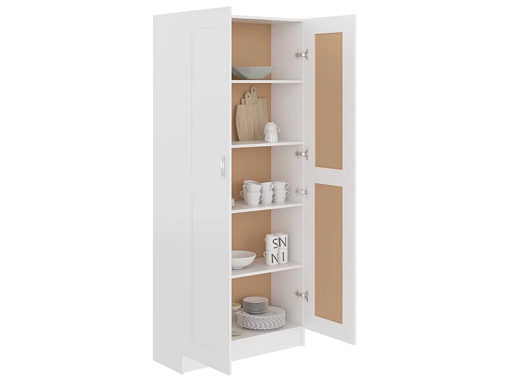 Bibliothèque Blanc 82,5x30,5x185,5 cm Bois d'ingénierie