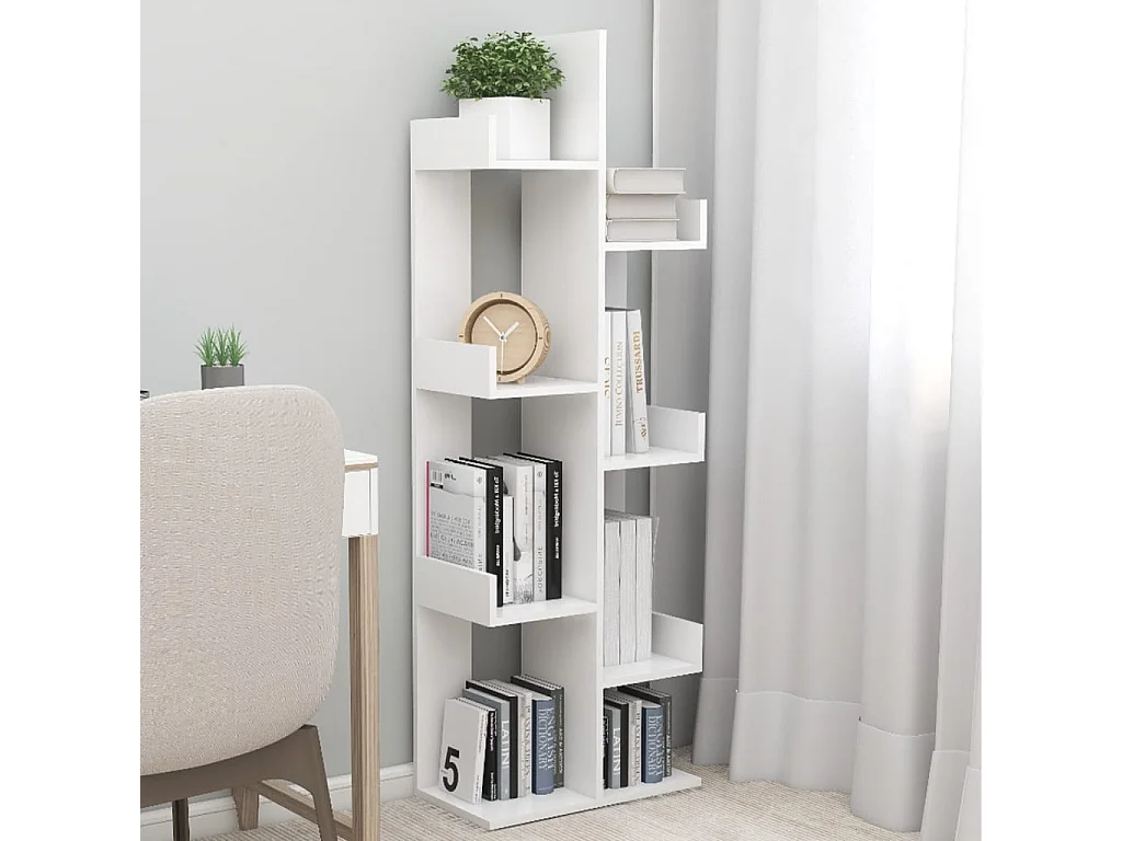 Bücherregal Weiß 48x25,5x140 cm Holzwerkstoff
