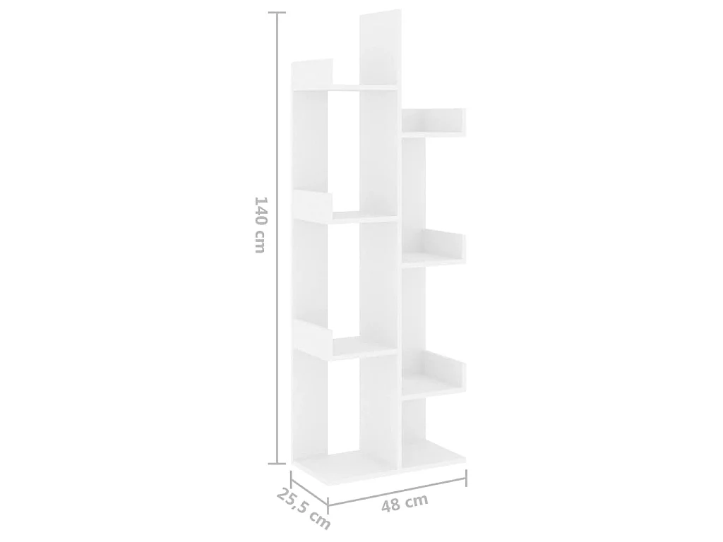 Bücherregal Weiß 48x25,5x140 cm Holzwerkstoff