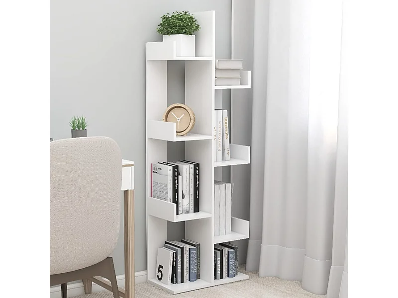 Boekenkast 48x25,5x140 cm bewerkt hout wit