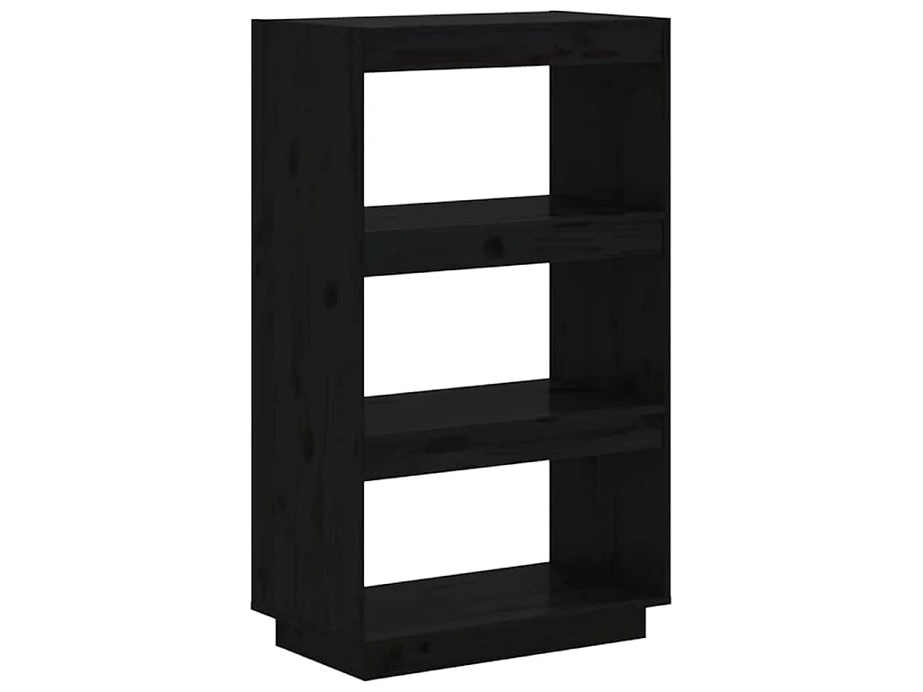 Bibliothèque/Séparateur de pièce Noir 60x35x103 cm Pin massif