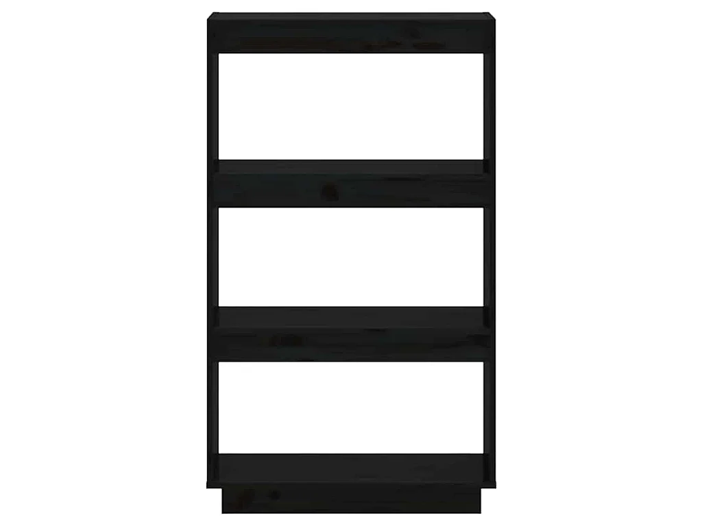 Bibliothèque/Séparateur de pièce Noir 60x35x103 cm Pin massif