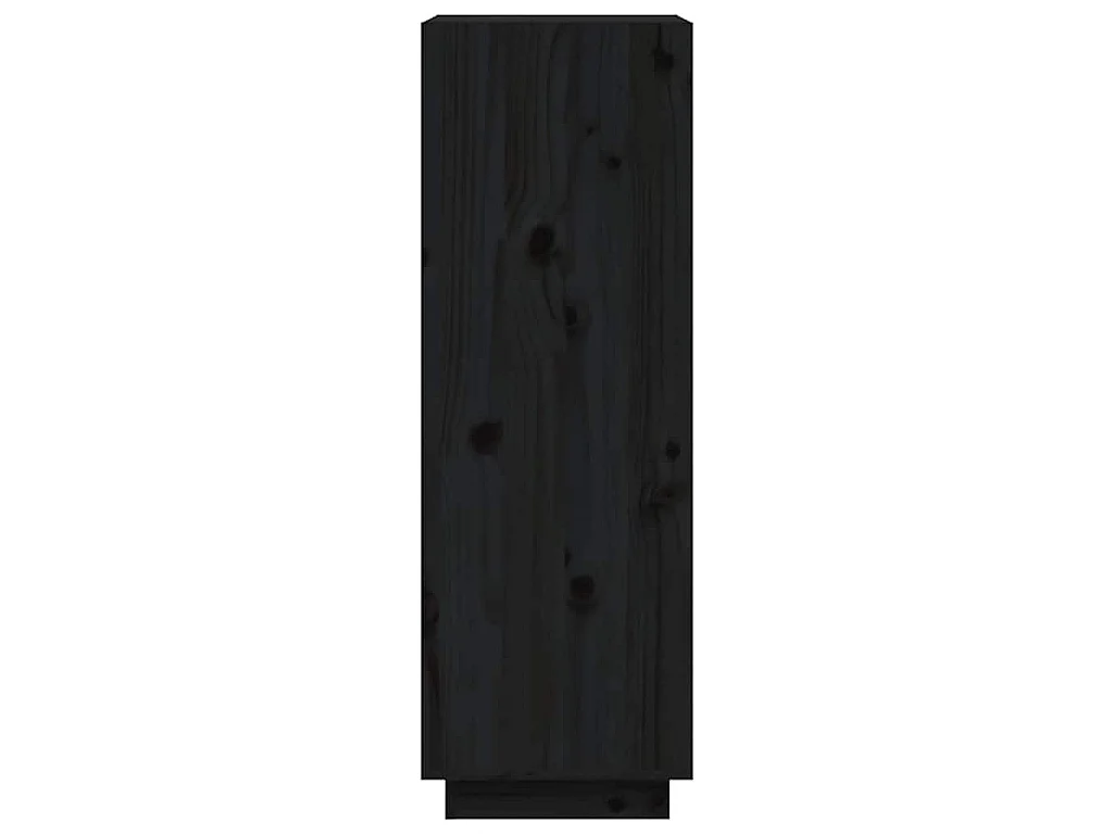 Bibliothèque/Séparateur de pièce Noir 60x35x103 cm Pin massif
