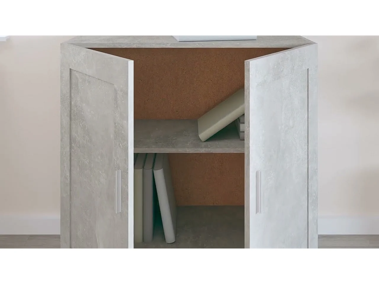 Bibliothèque Gris béton 82,5x30,5x80 cm Bois d'ingénierie