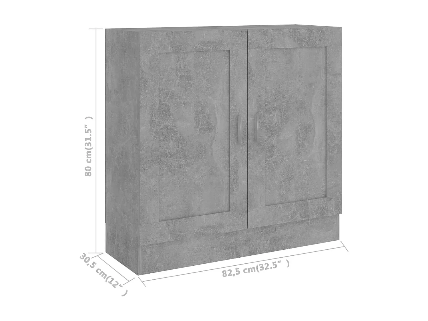 Estante 82,5x30,5x80 cm derivados de madeira cinzento cimento