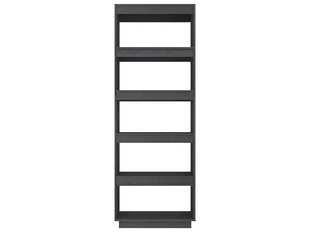 Libreria/Divisorio Grigio 60x35x167cm in Legno Massello di Pino
