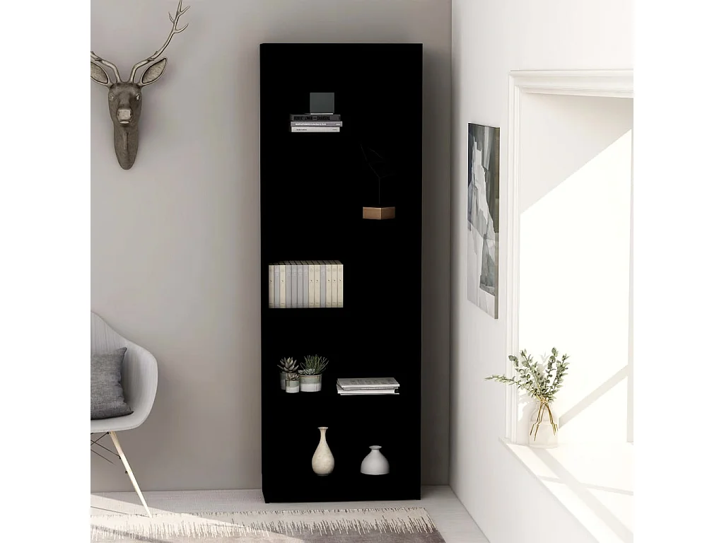 Estante com 5 prateleiras derivados de madeira preto