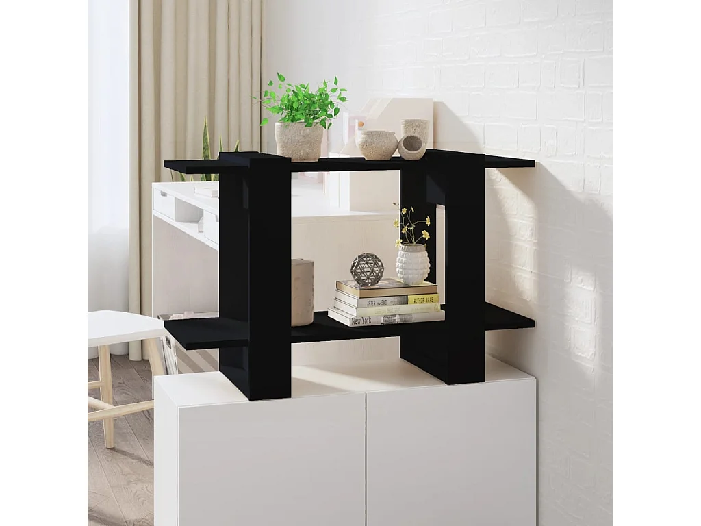 Boekenkast/kamerscherm 80x30x51 cm zwart