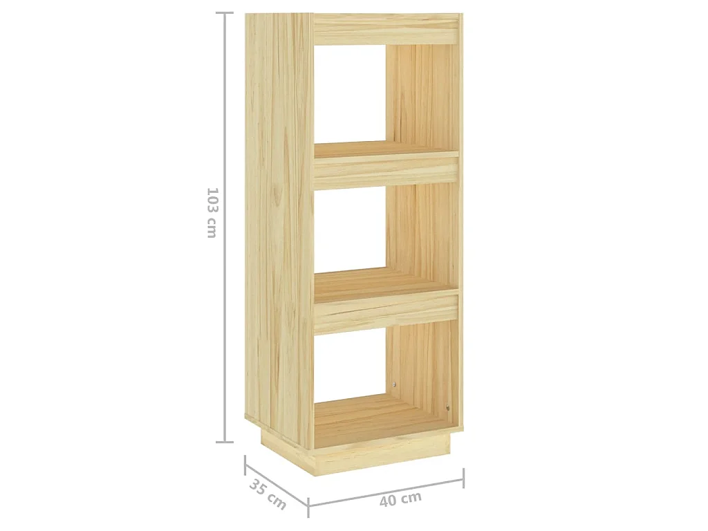 Libreria/Divisorio 40x35x103 cm in Legno Massello di Pino