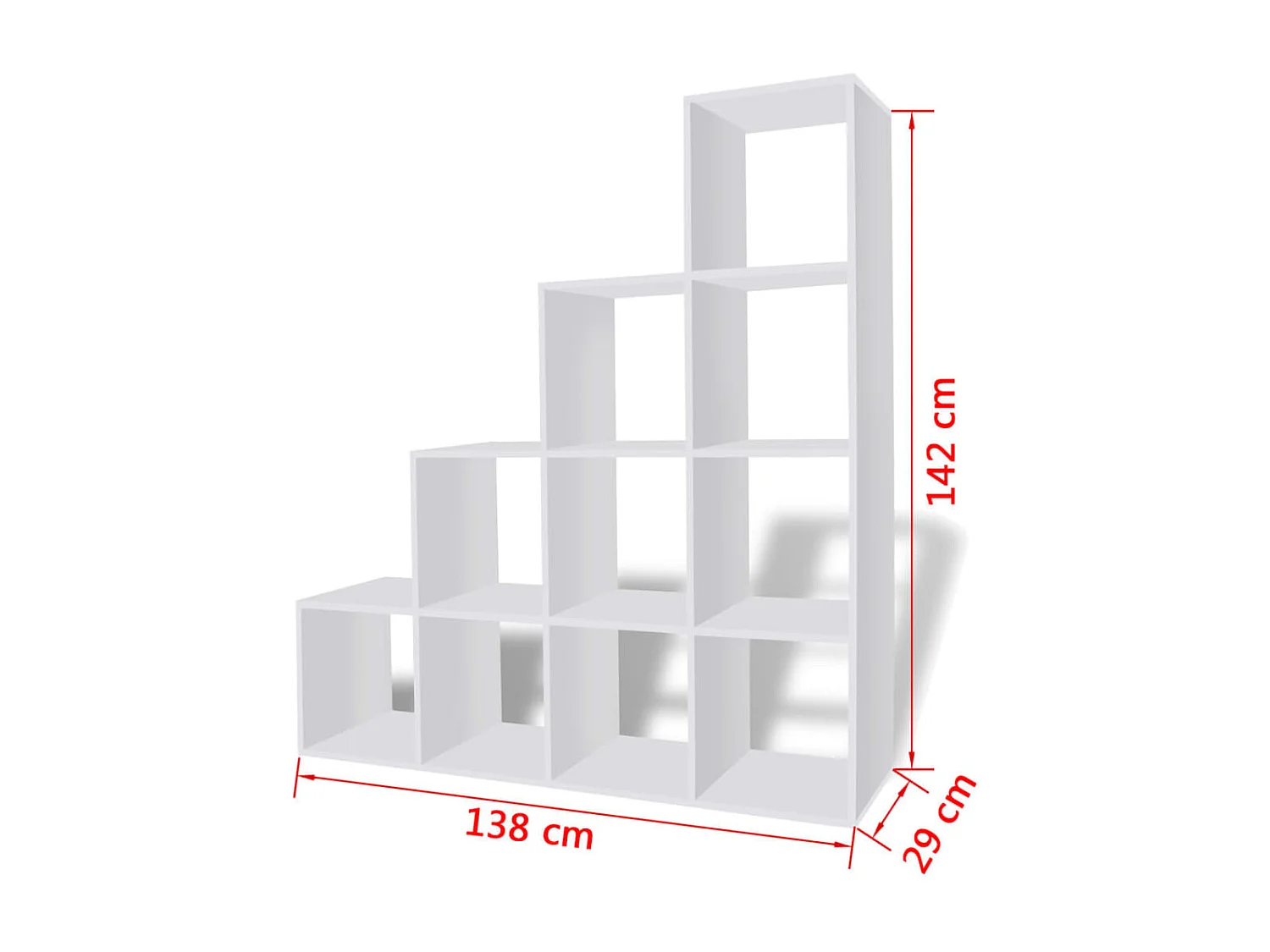 Libreria / Scaffale Espositore a Scala 142 cm Bianco