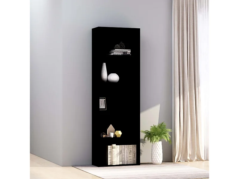 Bibliothèque à 5 niveaux Noir 60x30x189 cm Bois d'ingénierie