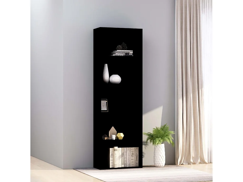 Bibliothèque à 5 niveaux Noir 60x30x189 cm Bois d'ingénierie