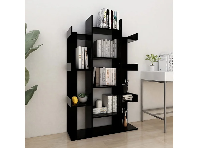 Librería de madera contrachapada negro 86x25,5x140 cm