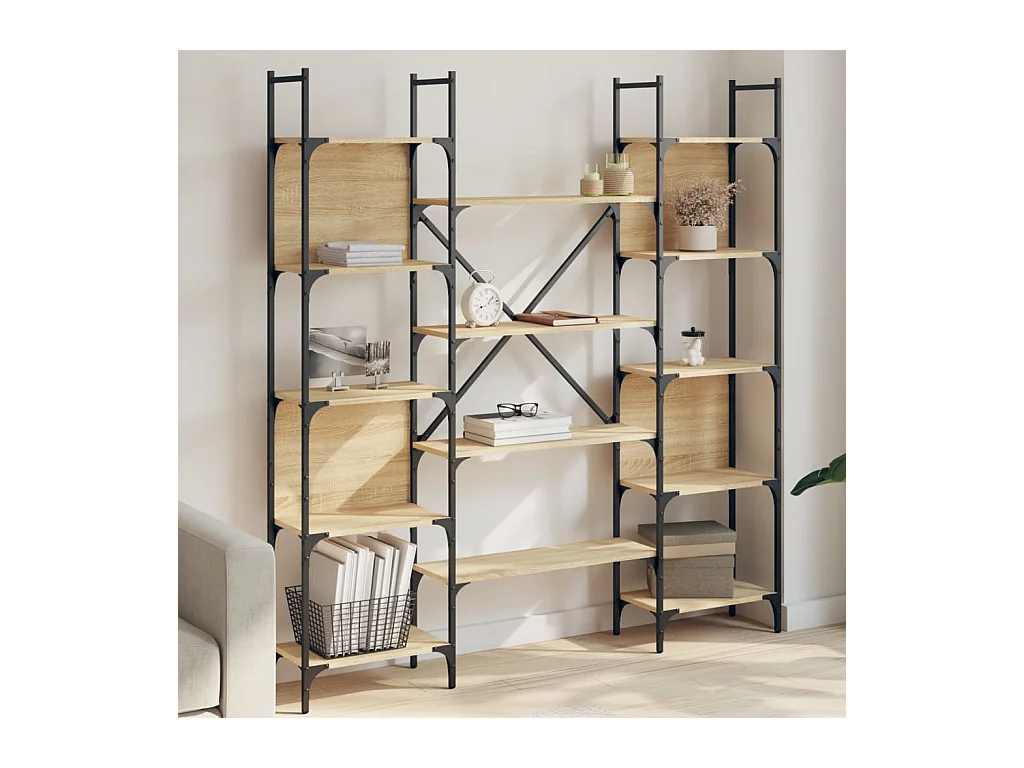 Libreria Rovere Sonoma 155,5x24x166,5 cm in Legno Multistrato