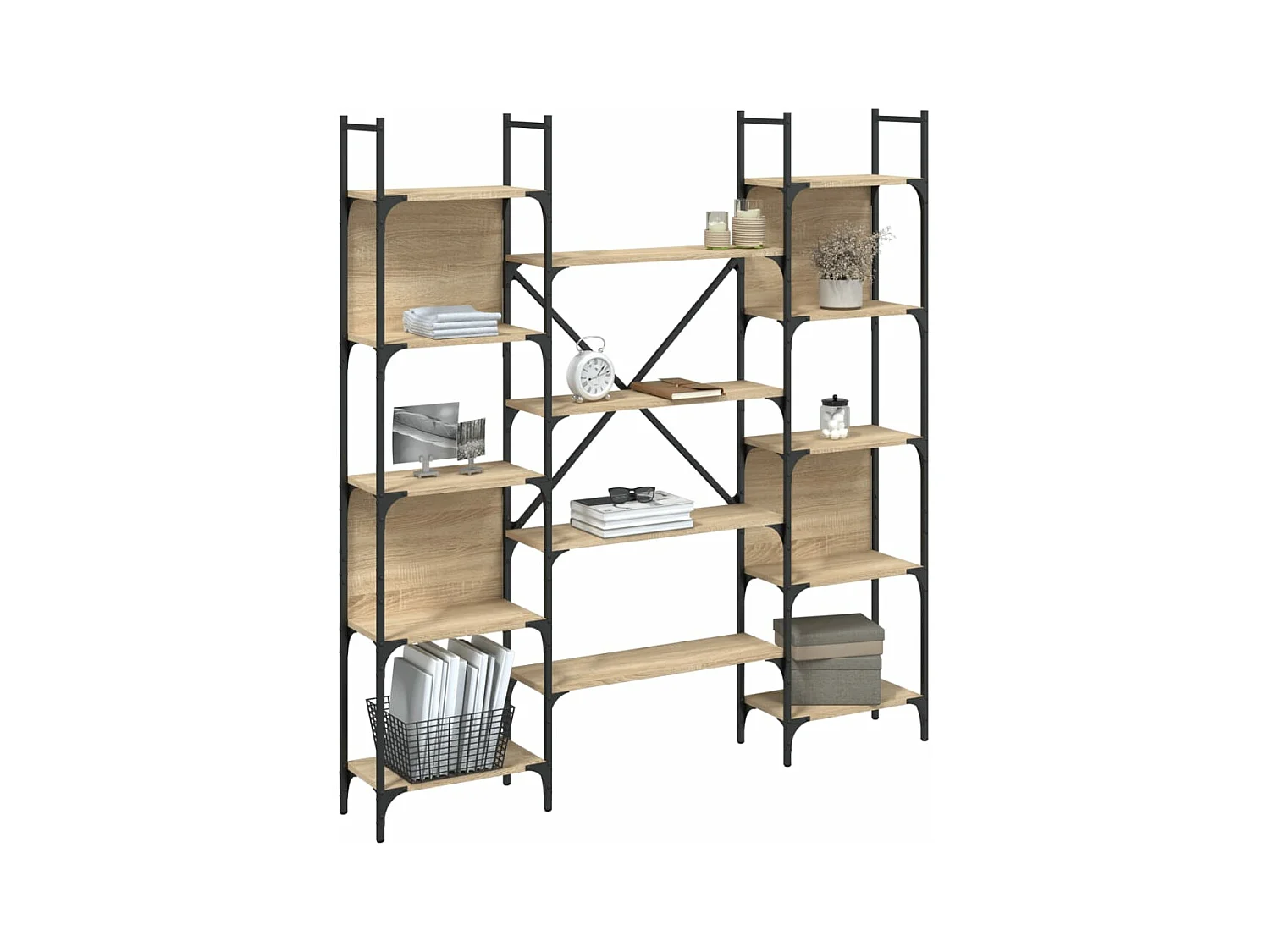 Libreria Rovere Sonoma 155,5x24x166,5 cm in Legno Multistrato