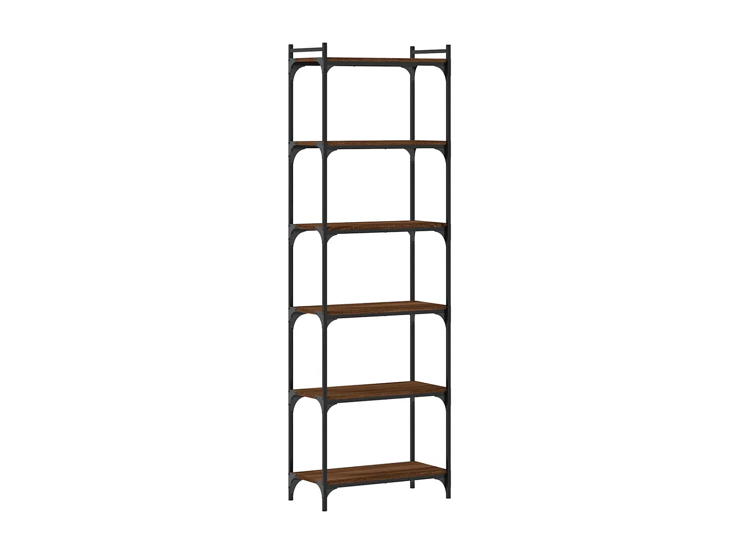 Bibliothèque 6 niveaux chêne marron 60x30x188cm bois ingénierie