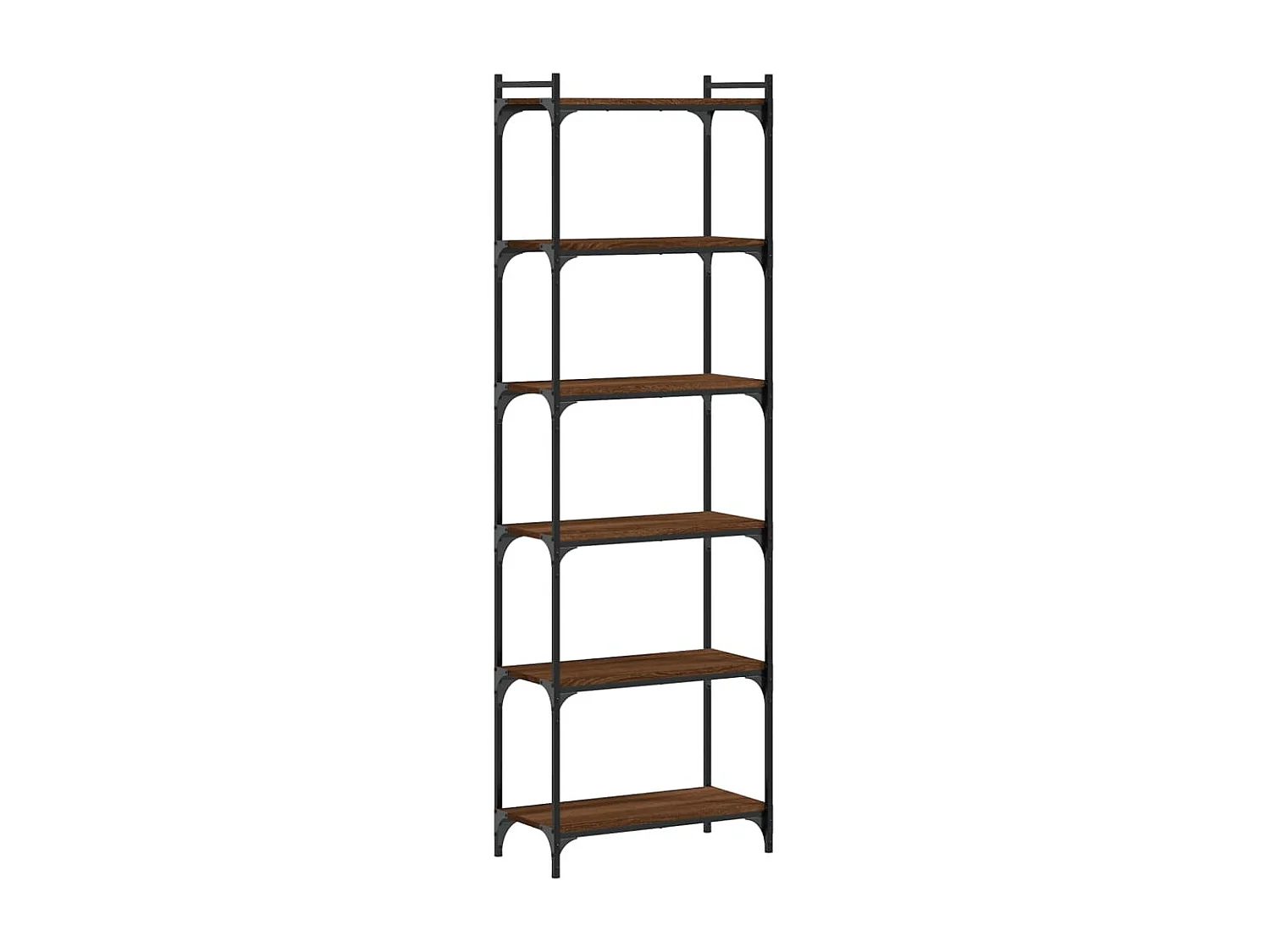 Bibliothèque 6 niveaux chêne marron 60x30x188cm bois ingénierie