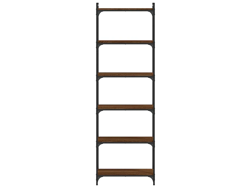 Boekenkast 6-laags 60x30x188 cm bewerkt hout bruin eikenkleur