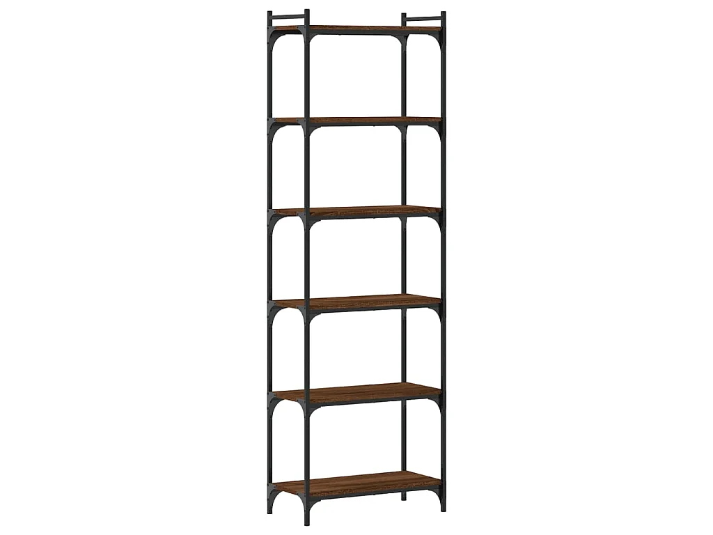 Boekenkast 6-laags 60x30x188 cm bewerkt hout bruin eikenkleur