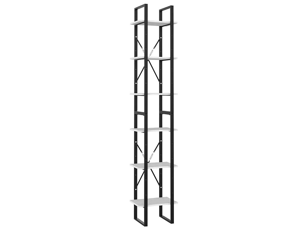 Bibliothèque à 6 niveaux blanc 40x30x210 cm bois ingénierie