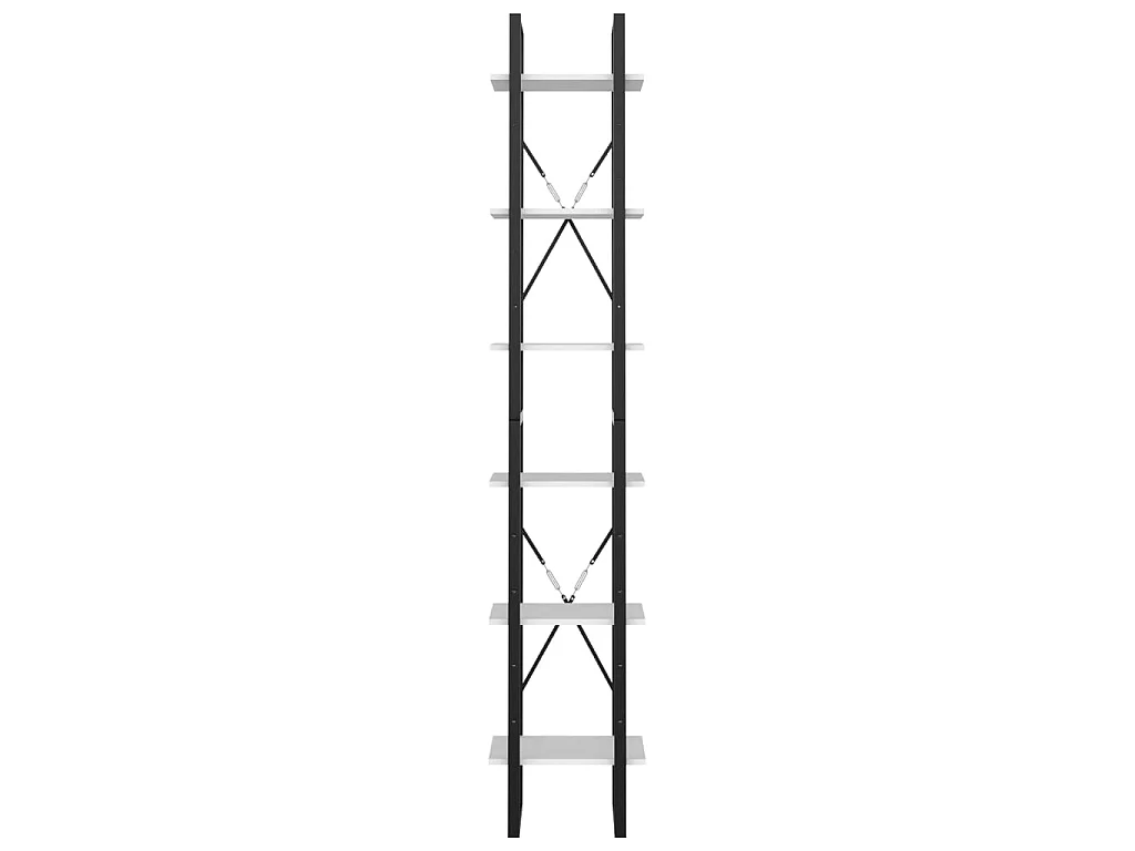 Bibliothèque à 6 niveaux blanc 40x30x210 cm bois ingénierie