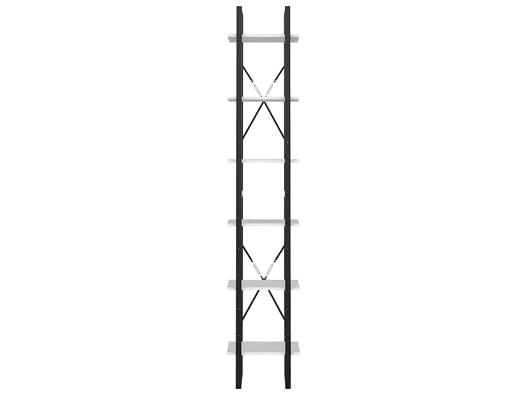Bibliothèque à 6 niveaux blanc 40x30x210 cm bois ingénierie